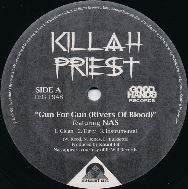 Killah Priest : Gun For Gun (Rivers Of Blood) / Happy (12")