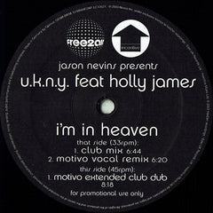 Jason Nevins Presents U.K.N.Y. Feat. Holly James : I'm In Heaven (12", Single, Promo)