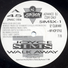 Joyce Sims : Walk Away (The 12" Selection) (2x12", Promo)