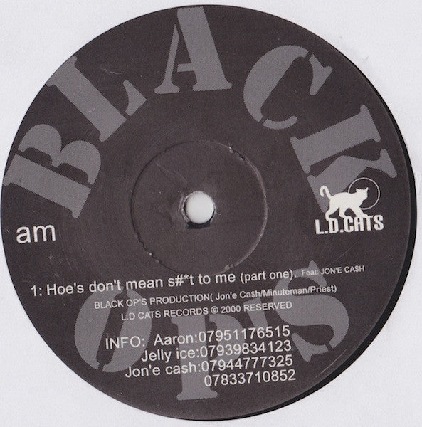 Jon E Cash : Hoe's Don't Mean S#*t To Me (12", Single)