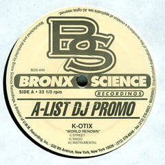 K-Otix : World Renown / Front Row (12", Promo)