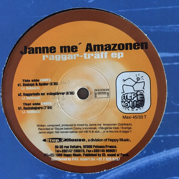 Janne Me' Amazonen : Raggar-Träff EP (12", EP, Maxi)