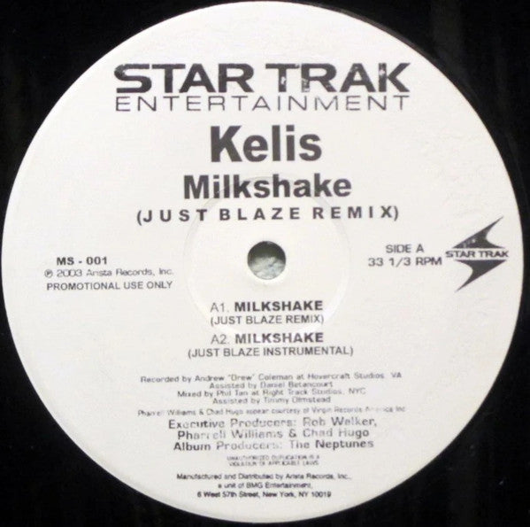 Kelis : Milkshake (Just Blaze Remixes) (12", S/Sided, Promo)