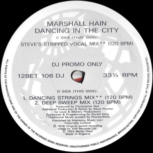 Marshall Hain : Dancing In The City (2x12", Promo)