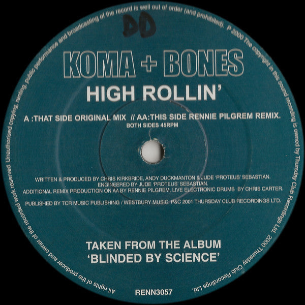 Koma & Bones : High Rollin' (12")