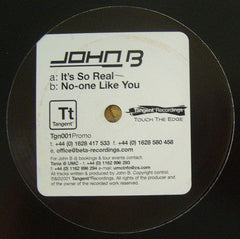 John B : It's So Real / No-one Like You (12", Promo)