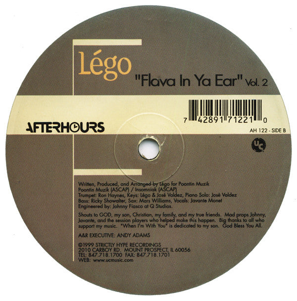 Lego : Flava In Ya Ear Vol. 2 (12")