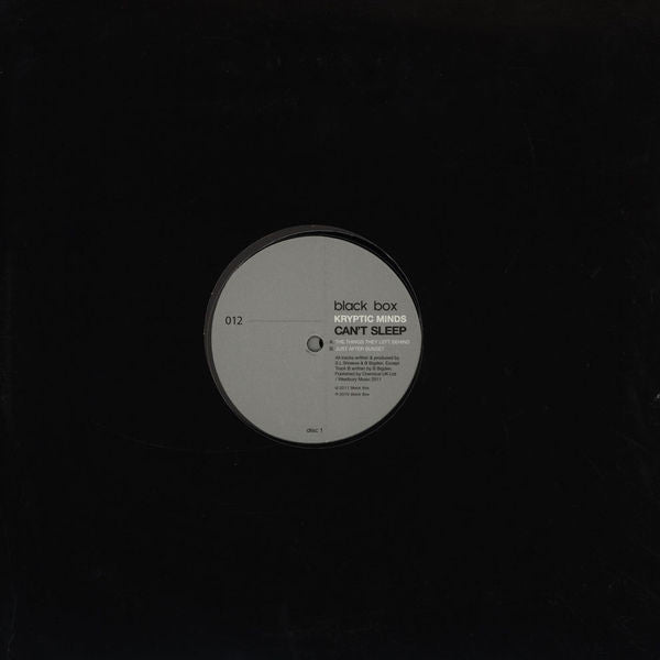 Kryptic Minds : Can't Sleep (3x12", Album, RP)