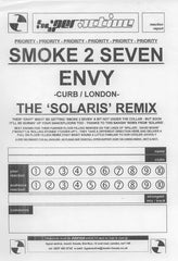 Smoke 2 Seven : Envy (Solaris Remix) (12", S/Sided, Promo)
