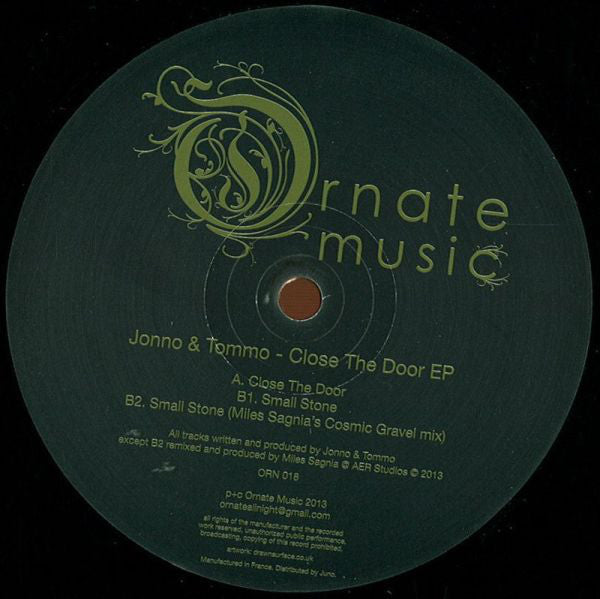 Jonno & Tommo : Close The Door EP (12", EP)