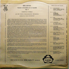 Johannes Brahms, Christian Ferras, Wiener Philharmoniker, Carl Schuricht : Violin Concerto in D Major, Op. 77 (LP, Mono)