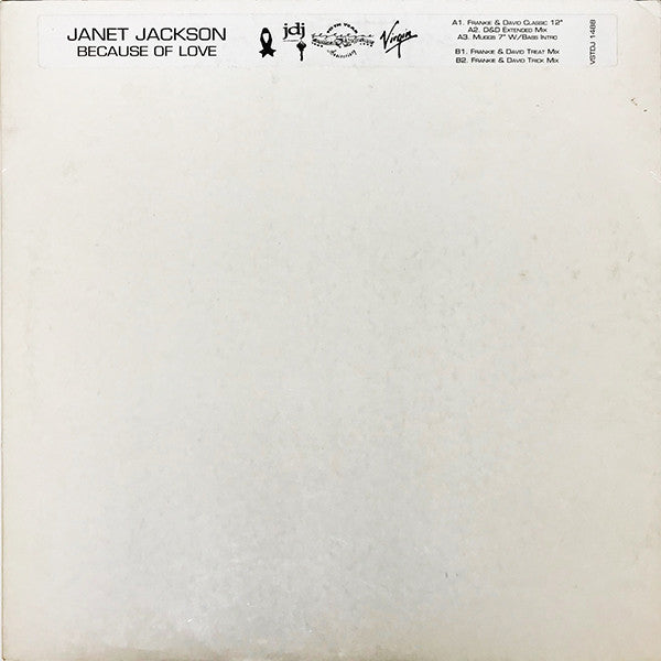 Janet Jackson : Because Of Love (12", Promo)