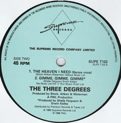 The Three Degrees : The Heaven I Need (12", Single)