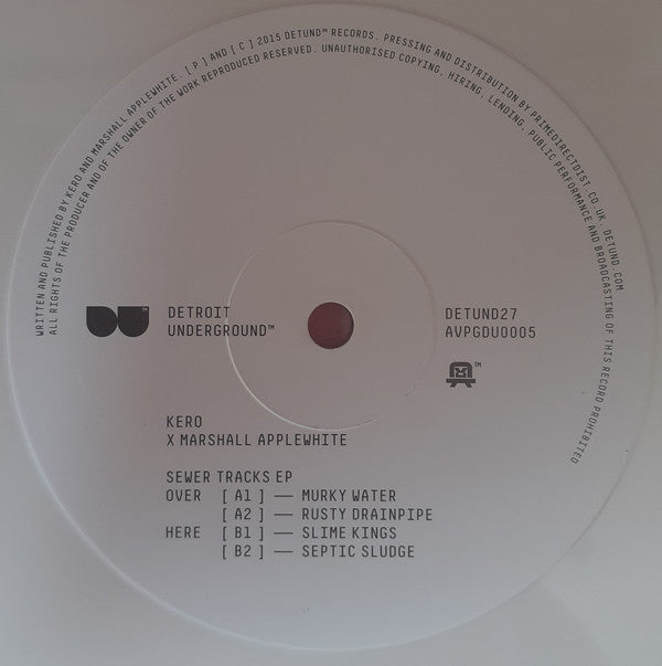 Kero X Marshall Applewhite : Sewer Tracks EP (12", EP, Ltd, Whi)