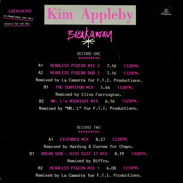 Kim Appleby : Breakaway (2x12", Maxi, Promo)