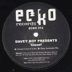 Davey Boy – Closer Ecko Records – ECKO012
