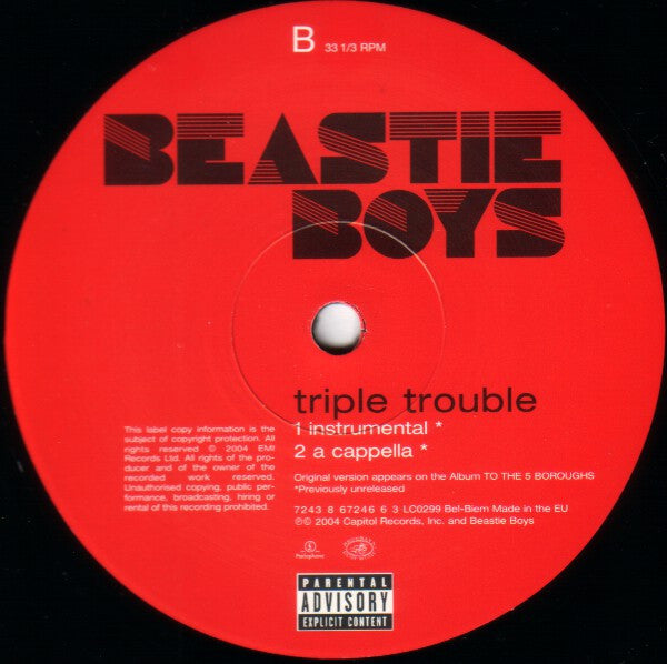 Beastie Boys : Triple Trouble 12CL 859 – Mushimushi Records