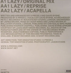 X-Press 2 Featuring David Byrne : Lazy (12", Single)