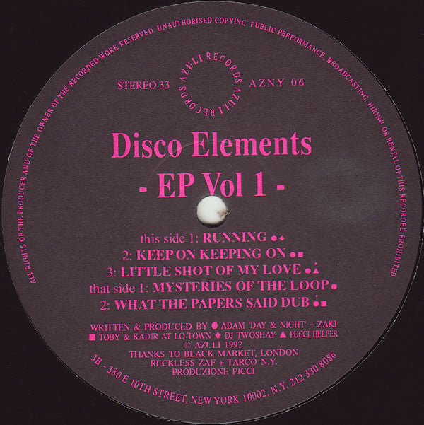 Disco Elements : EP Vol 1 (12", EP)