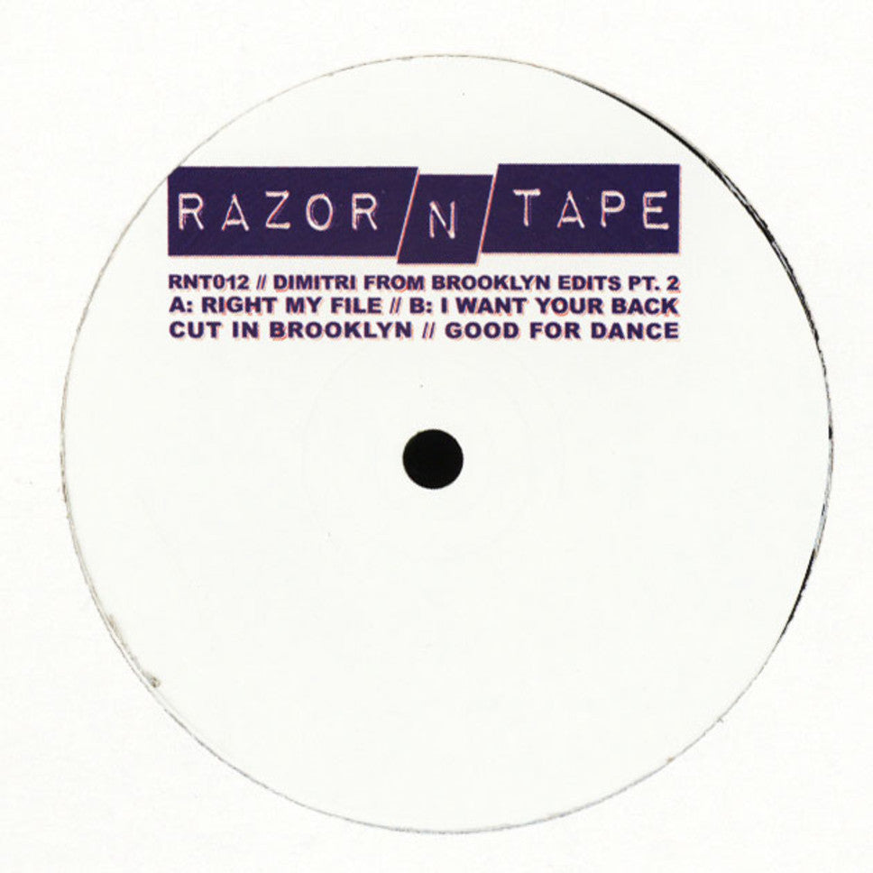 Dimitri From Brooklyn - Dimitri From Brooklyn Edits Part 2 Razor N Tape – RNT012