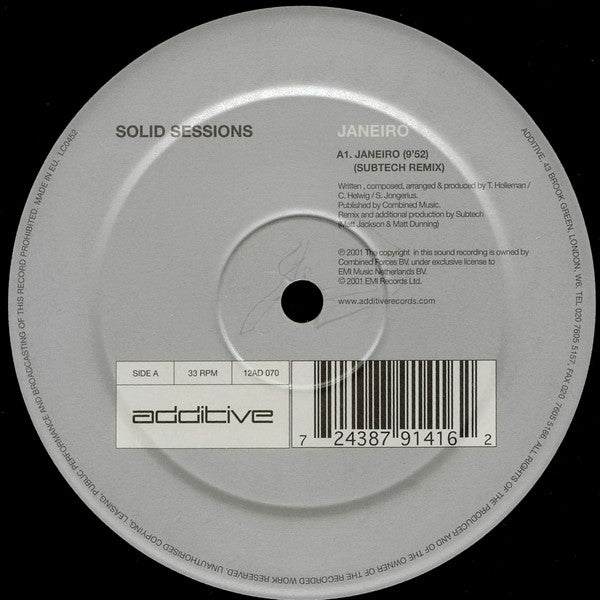 Solid Sessions : Janeiro (12")