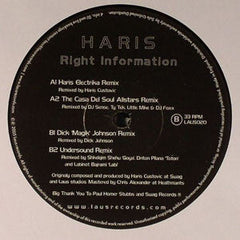 Haris Custovic : Right Information (12")