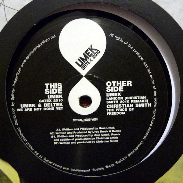 Umek – Gatex 2010 12" 1605 Music Therapy – 1605-V031