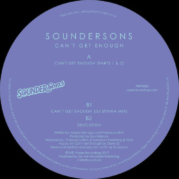 Soundersons – Can't Get Enough Paper Recordings – PAPV225