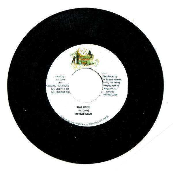 Beenie Man - Wine Gal (Triple X Riddim) 7" Pleasure Time Records