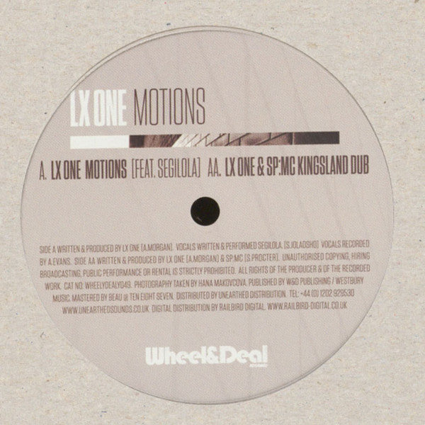 LX One – Motions / Kingsland Dub - Wheel & Deal Records – WHEELYDEALY049