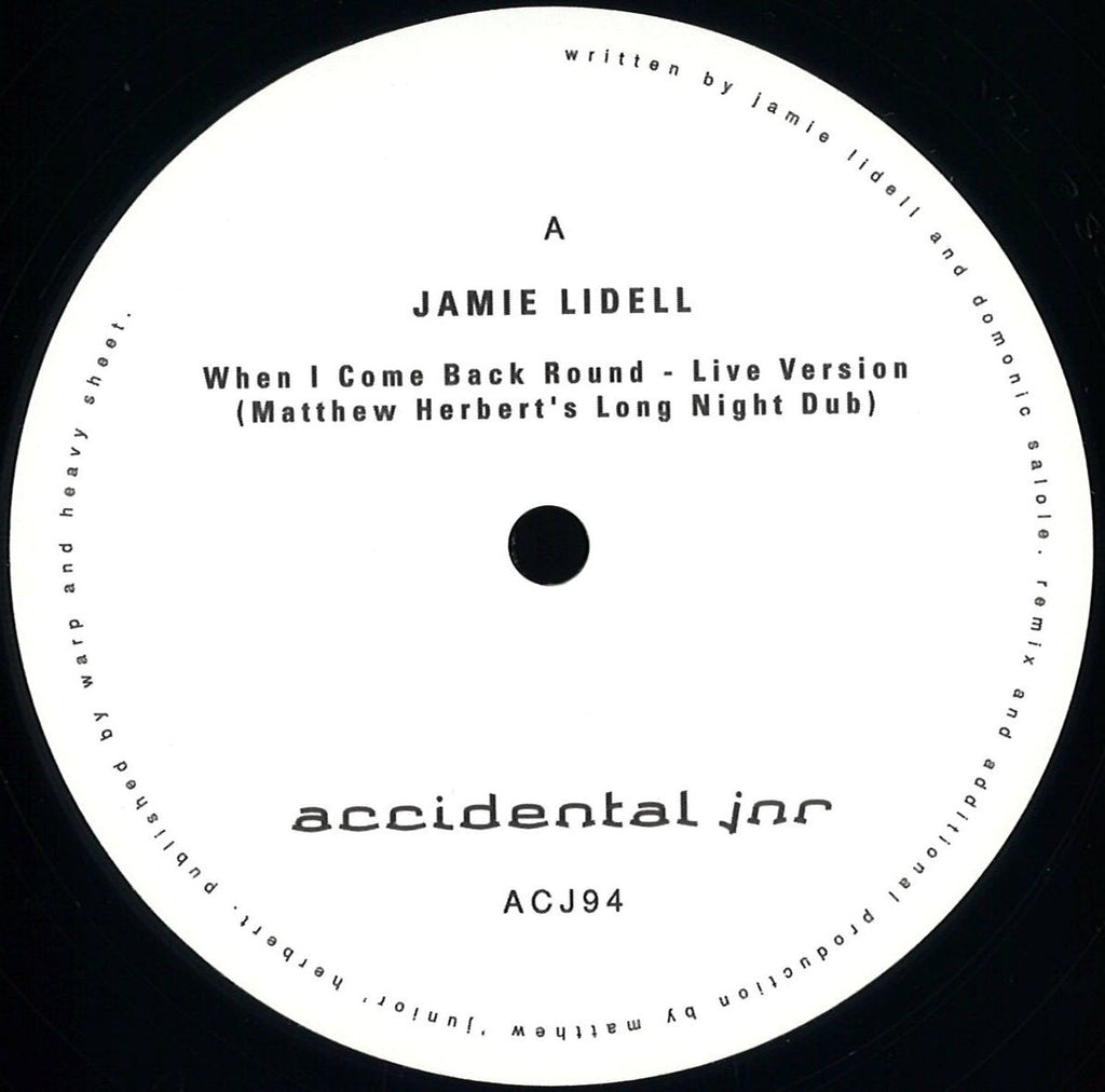 Jamie Lidell / Matthew Herbert – When I Come Back Round / Megaphone 12" Accidental Jnr – ACJ94