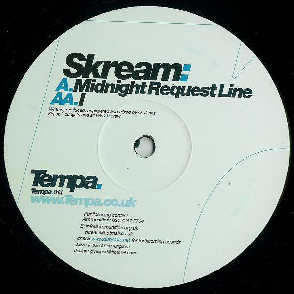 Skream – Midnight Request Line / I - Tempa – Tempa.014 (1st Pressing)