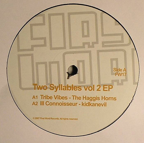 Various – Two Syllables Vol 2 EP 12" First Word Records – FW17