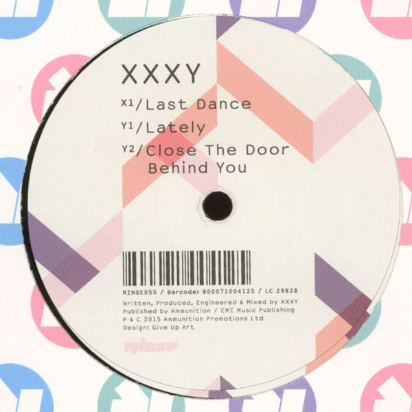 Xxxy – Last Dance 12" Rinse – RINSE055