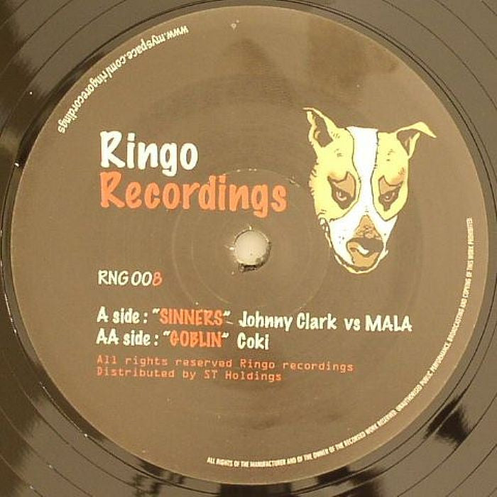 Johnny Clark vs Mala / Coki – Sinners / Goblin Ringo Records – RNG 008