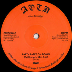 BAB - Party & Get On Down - Athens Of The North – ATH12003