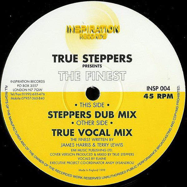 True Steppers – The Finest - Inspiration Records – INSP 004