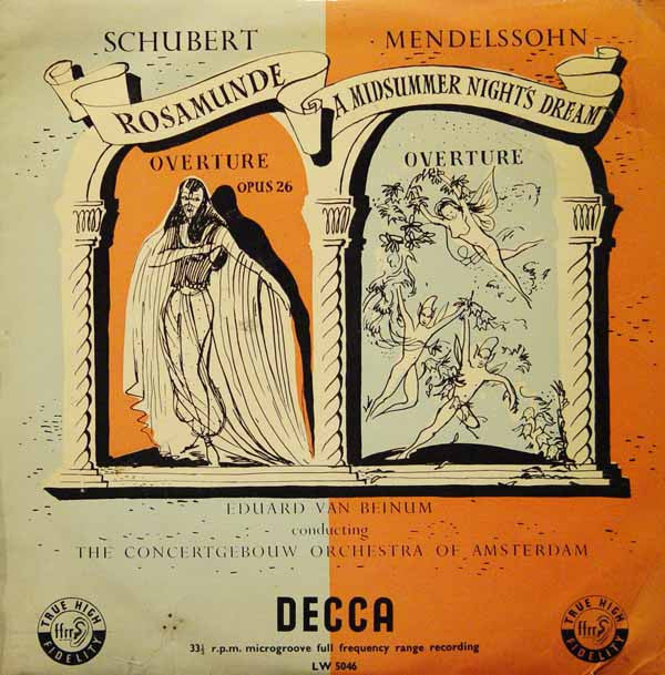 Schubert, Mendelssohn - Rosamunde / A Midsummer Night's Dream 10" LW5046 Decca