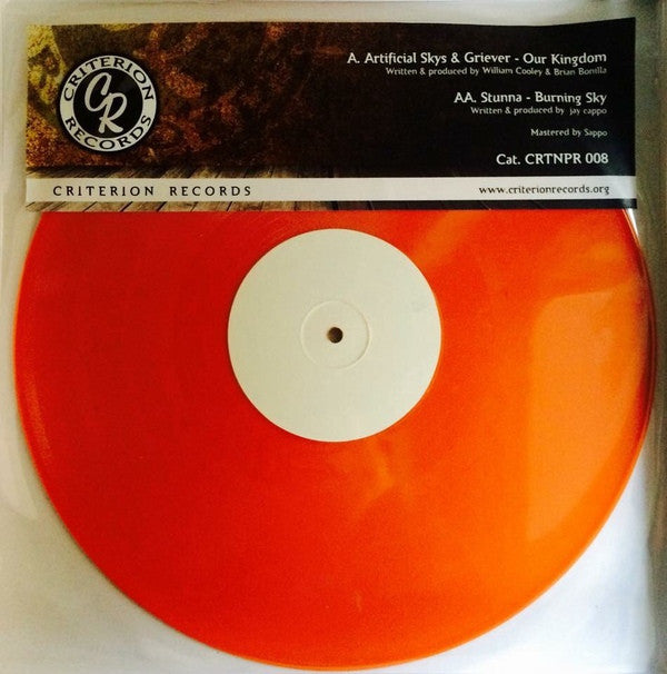 Artificial Skys & Griever / Stunna - Our Kingdom / Burning Sky 12" Orange Criterion Records CRTNPR 008