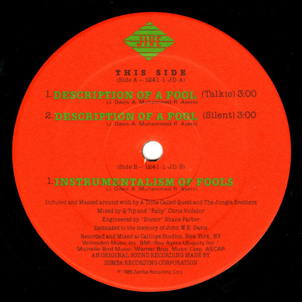 A Tribe Called Quest - Description Of A Fool 12" 124-1-JD Jive