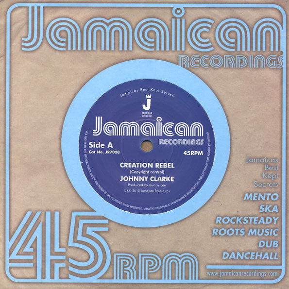 Johnny Clarke – Creation Rebel 7" Jamaican Recordings – JR7028