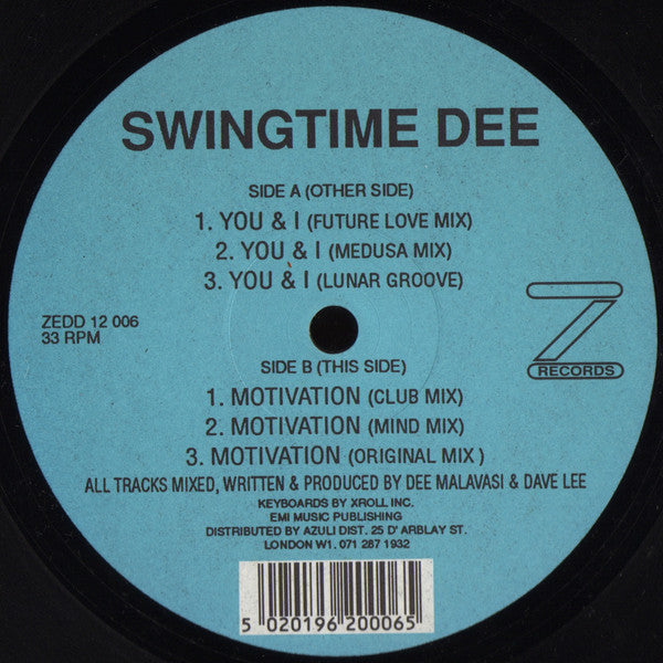 Swingtime Dee – You & I / Motivation - Z Records – ZEDD 12 006