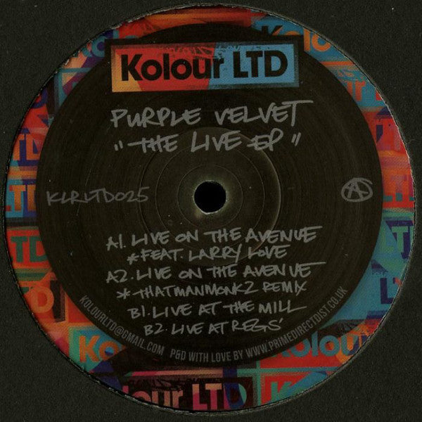 Purple Velvet – The Live EP 12" Kolour LTD – KLRLTD025