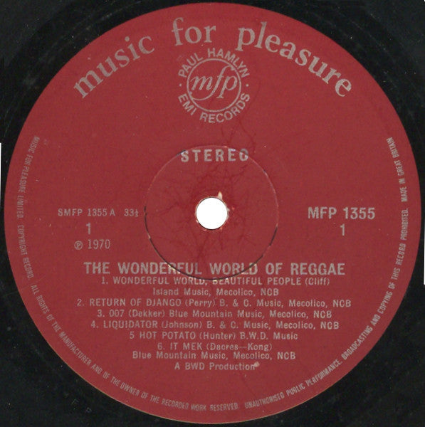 Unknown Artist – The Wonderful World Of Reggae 12" Music For Pleasure – MFP 1355