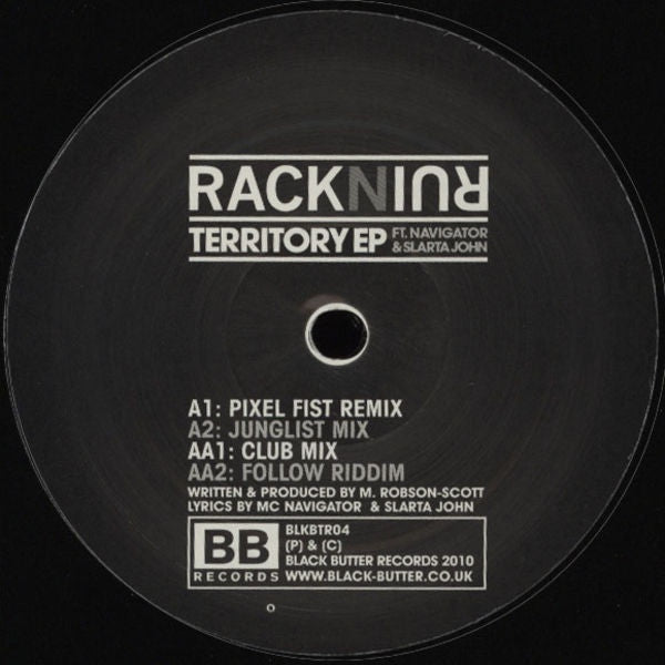 rackNruin, Navigator & Slarta John - Territory EP 12" Black Butter Records BLKBTR04