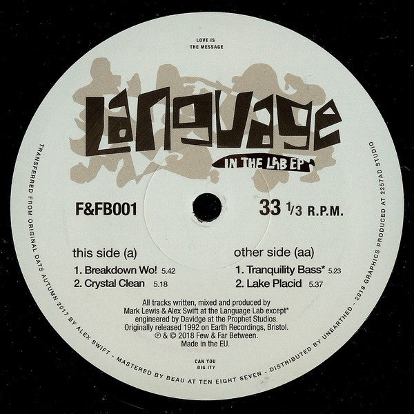 Language - In The Lab EP - Few & Far Between – FFB001