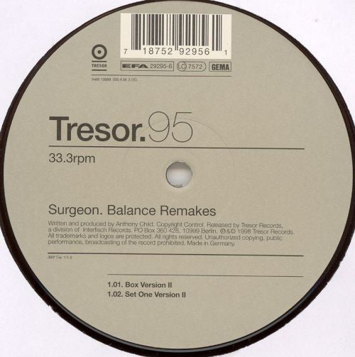 Surgeon – Balance Remakes 12" Tresor – Tresor 95