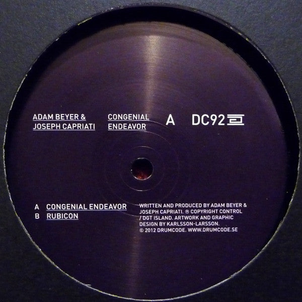 Adam Beyer & Joseph Capriati – Congenial Endeavor - Drumcode – DC92