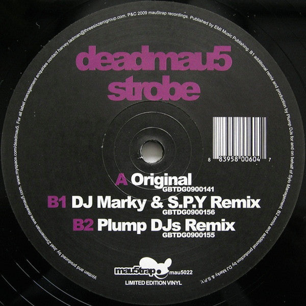 deadmau5 – Strobe - Mau5trap Recordings – mau5022