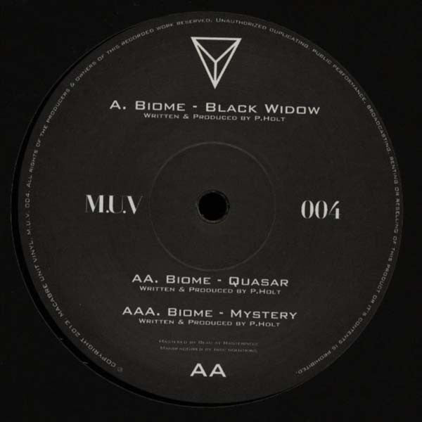 Biome – Black Widow / Quasar / Mystery 12" Macabre Unit Recordings – MUV 004